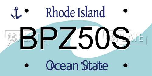 BPZ50S Rhode Island License Plate