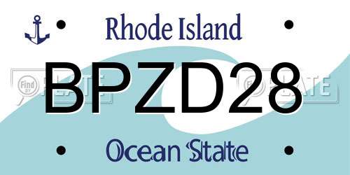 BPZD28 Rhode Island License Plate