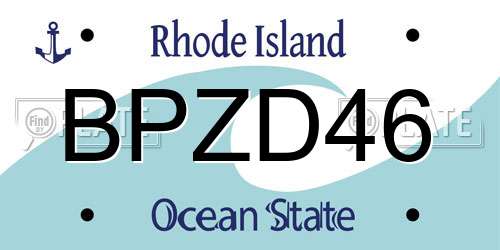BPZD46 Rhode Island License Plate