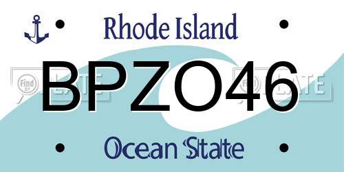 BPZO46 Rhode Island License Plate