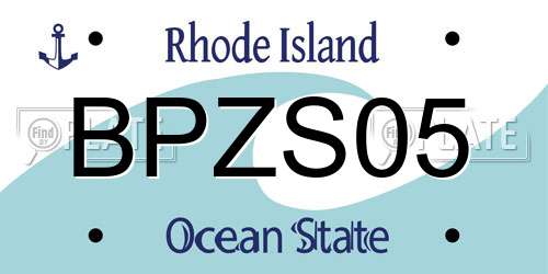 BPZS05 Rhode Island License Plate