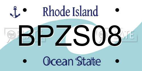 BPZS08 Rhode Island License Plate
