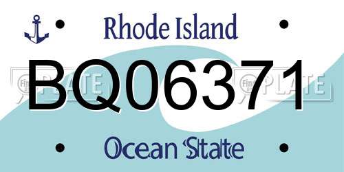 BQ06371 Rhode Island License Plate