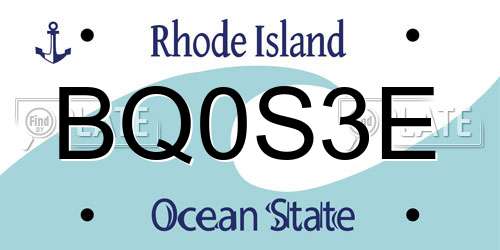 BQ0S3E Rhode Island License Plate