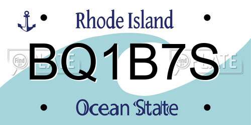 BQ1B7S Rhode Island License Plate