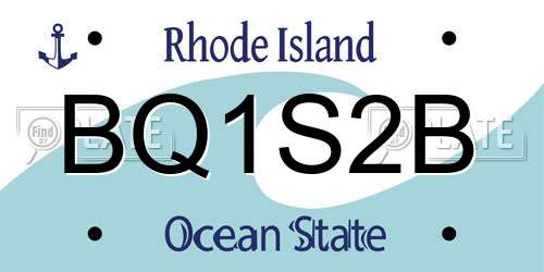 BQ1S2B Rhode Island License Plate