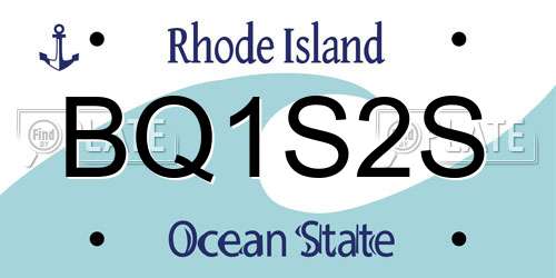 BQ1S2S Rhode Island License Plate