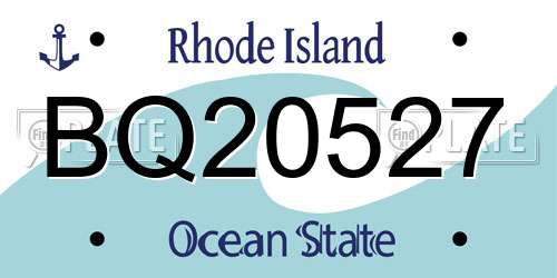 BQ20527 Rhode Island License Plate