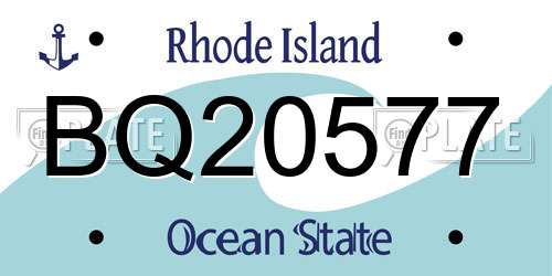 BQ20577 Rhode Island License Plate