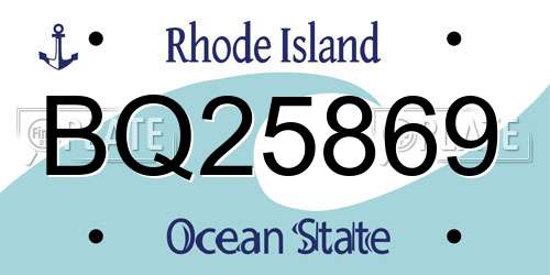 BQ25869 Rhode Island License Plate