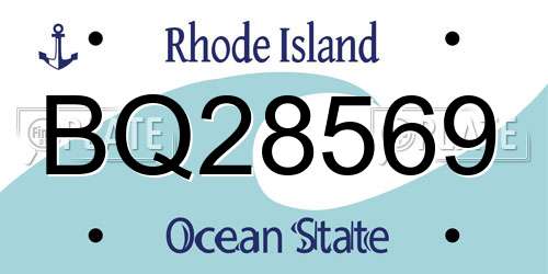 BQ28569 Rhode Island License Plate