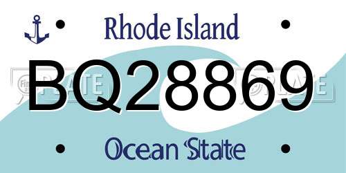 BQ28869 Rhode Island License Plate