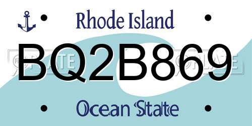 BQ2B869 Rhode Island License Plate