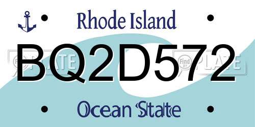 BQ2D572 Rhode Island License Plate