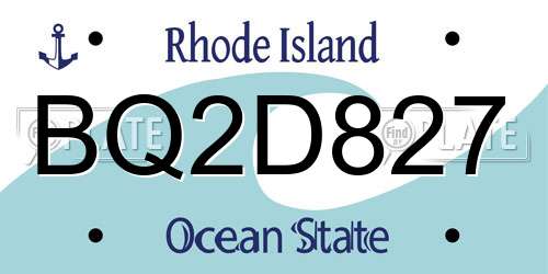 BQ2D827 Rhode Island License Plate