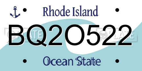 BQ2O522 Rhode Island License Plate