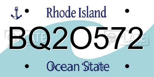 BQ2O572 Rhode Island License Plate