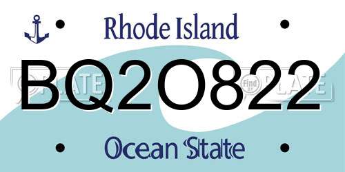 BQ2O822 Rhode Island License Plate