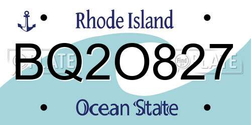 BQ2O827 Rhode Island License Plate