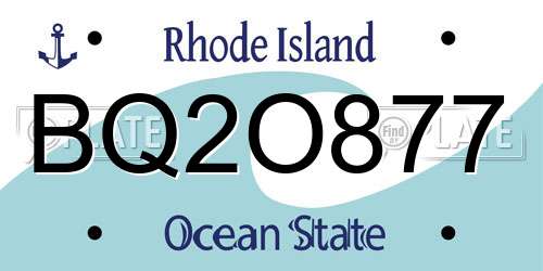 BQ2O877 Rhode Island License Plate