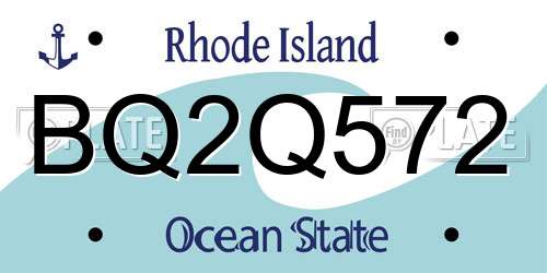 BQ2Q572 Rhode Island License Plate