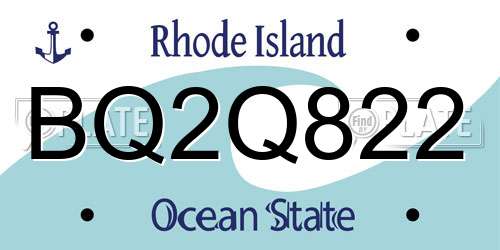 BQ2Q822 Rhode Island License Plate