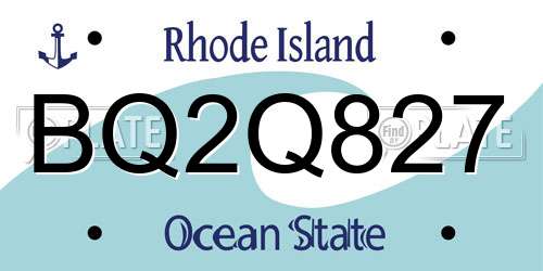 BQ2Q827 Rhode Island License Plate