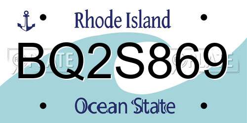 BQ2S869 Rhode Island License Plate