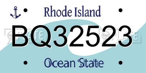 BQ32523 Rhode Island License Plate