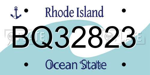 BQ32823 Rhode Island License Plate
