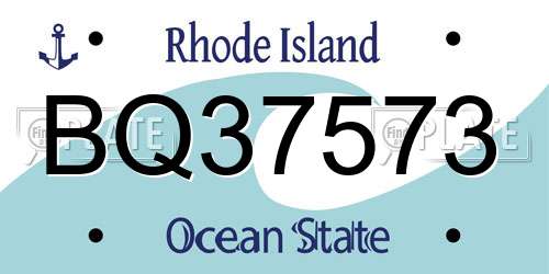 BQ37573 Rhode Island License Plate
