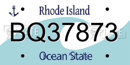 BQ37873 Rhode Island License Plate