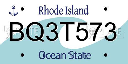 BQ3T573 Rhode Island License Plate