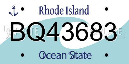 BQ43683 Rhode Island License Plate