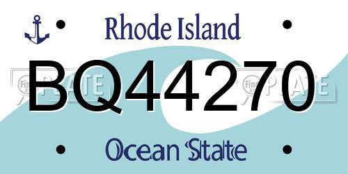 BQ44270 Rhode Island License Plate