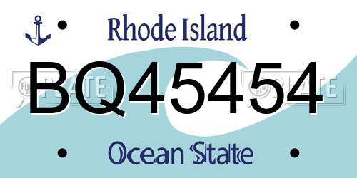 BQ45454 Rhode Island License Plate