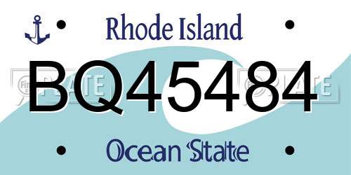 BQ45484 Rhode Island License Plate