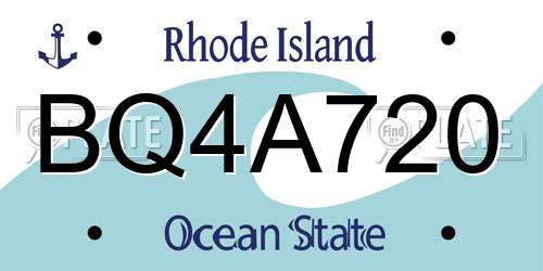 BQ4A720 Rhode Island License Plate