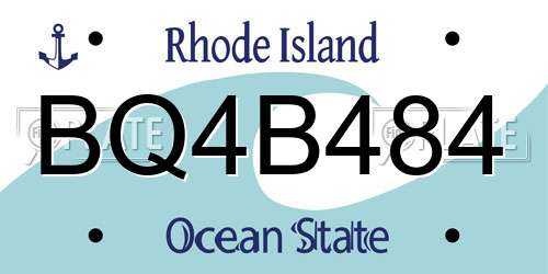 BQ4B484 Rhode Island License Plate