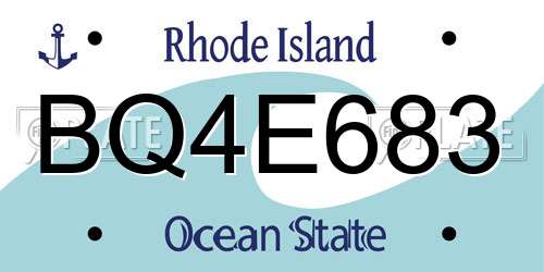 BQ4E683 Rhode Island License Plate
