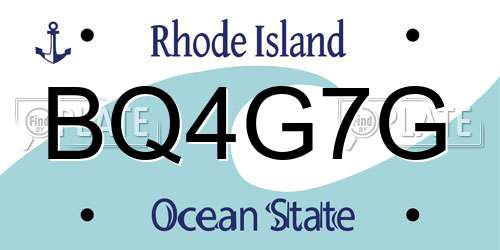 BQ4G7G Rhode Island License Plate