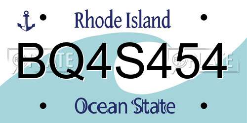 BQ4S454 Rhode Island License Plate