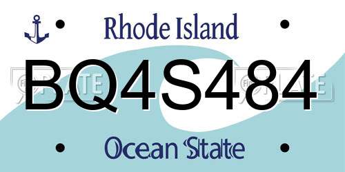 BQ4S484 Rhode Island License Plate
