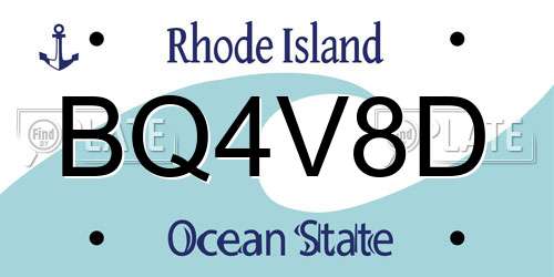 BQ4V8D Rhode Island License Plate