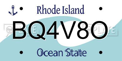 BQ4V8O Rhode Island License Plate