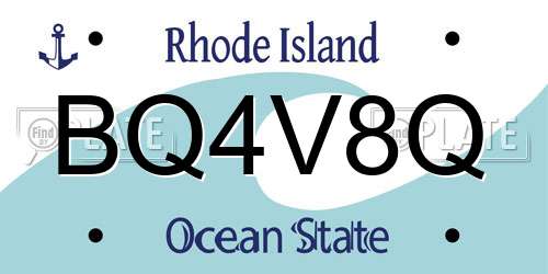 BQ4V8Q Rhode Island License Plate