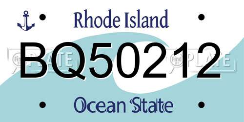 BQ50212 Rhode Island License Plate