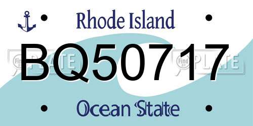 BQ50717 Rhode Island License Plate