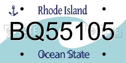 BQ55105 Rhode Island License Plate