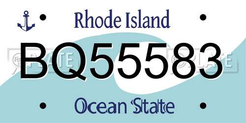 BQ55583 Rhode Island License Plate